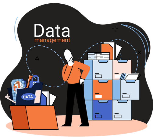 Geschäftsmann macht Datenanalyse  Illustration