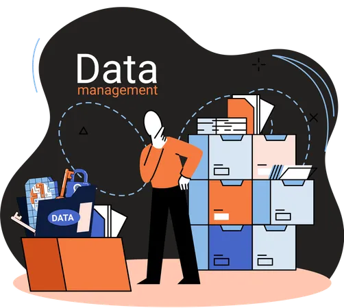 Geschäftsmann macht Datenanalyse  Illustration