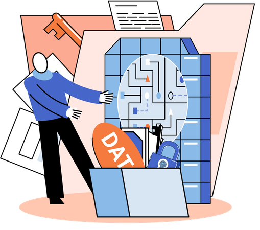 Geschäftsmann macht Datenanalyse  Illustration