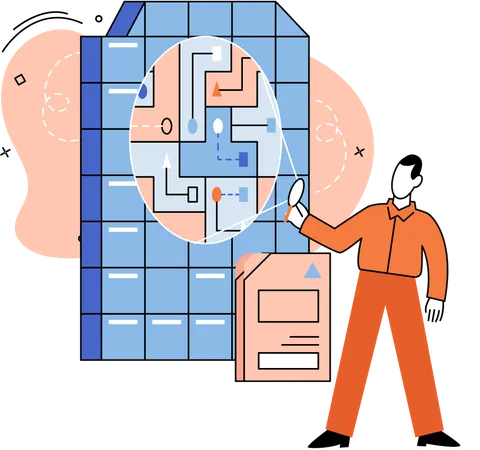 Geschäftsmann macht Datenanalyse  Illustration