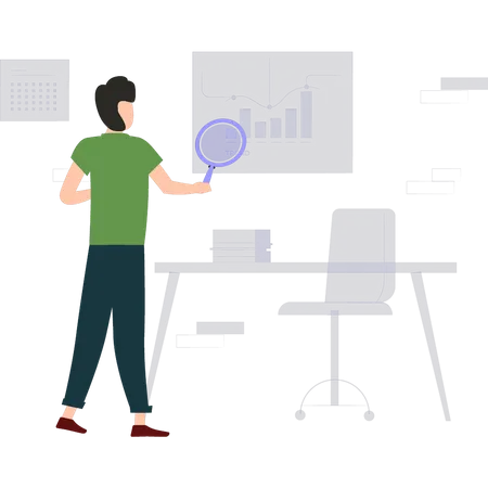 Geschäftsmann macht Datenanalyse  Illustration