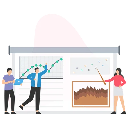 Geschäftsmann macht Datenmanagement  Illustration