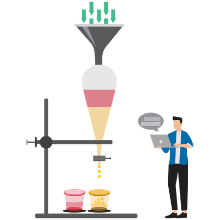 Geschäftsmann macht Experiment  Illustration