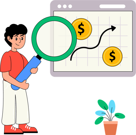 Geschäftsmann macht Finanzmanagement  Illustration