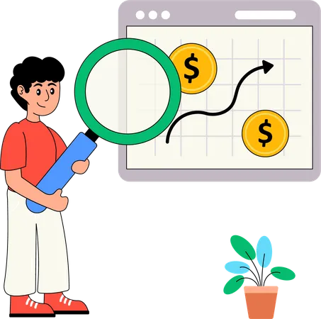 Geschäftsmann macht Finanzmanagement  Illustration