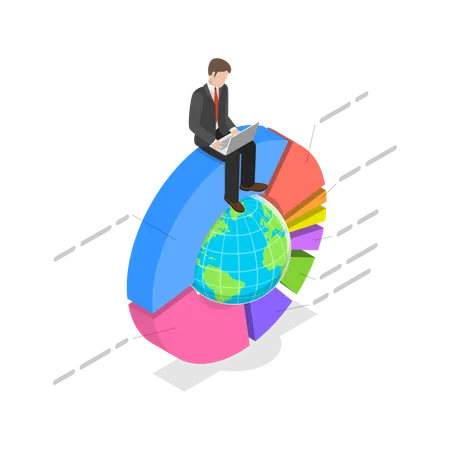 Geschäftsmann macht Marketinganalyse  Illustration