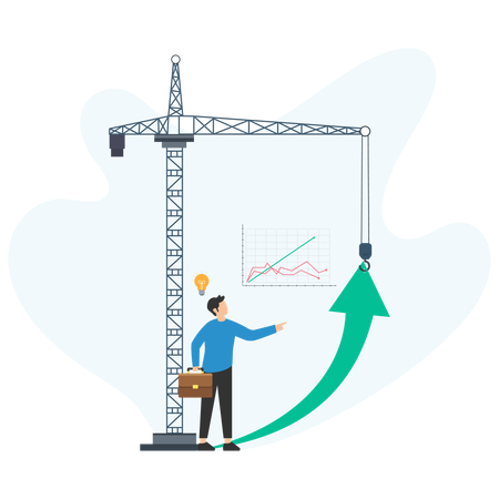 Geschäftsmann macht Marktanalyse  Illustration