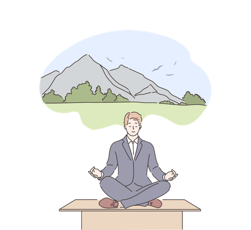Geschäftsmann macht Meditation  Illustration