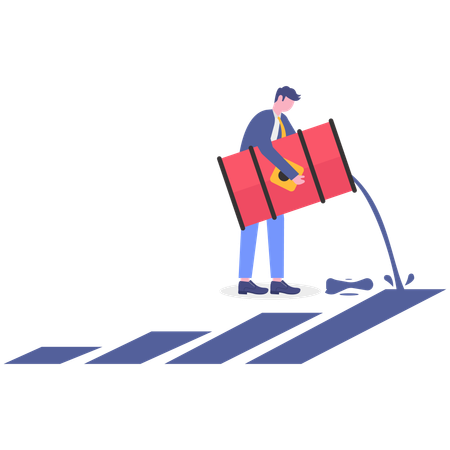 Geschäftsmann macht Ölgeschäfte  Illustration