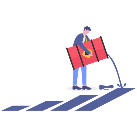 Geschäftsmann macht Ölgeschäfte  Illustration
