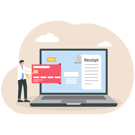 Geschäftsmann macht Online-Zahlung  Illustration