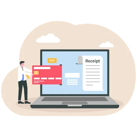 Geschäftsmann macht Online-Zahlung  Illustration