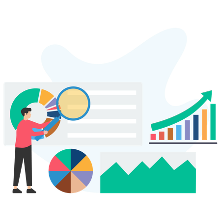 Geschäftsmann macht Projektanalyse  Illustration