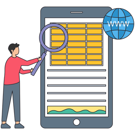 Geschäftsmann macht Projektanalyse  Illustration