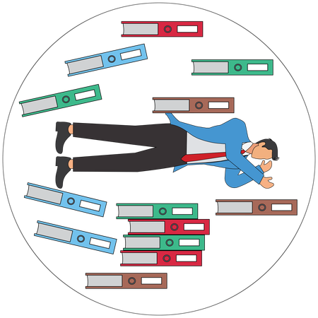 Geschäftsmann macht Überarbeitung  Illustration