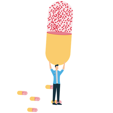 Geschäftsmann macht Überdosis  Illustration