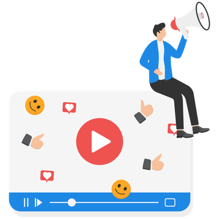Geschäftsmann macht Videomarketing  Illustration