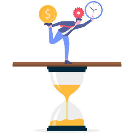Geschäftsmann macht Zeitmanagement  Illustration