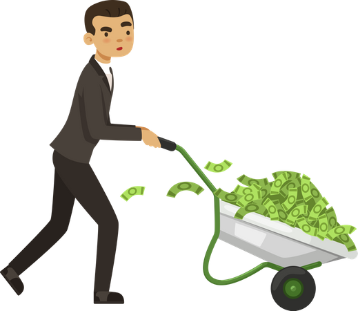 Geschäftsmann mit Bargeld  Illustration
