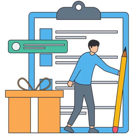 Geschäftsmann mit Checkliste  Illustration