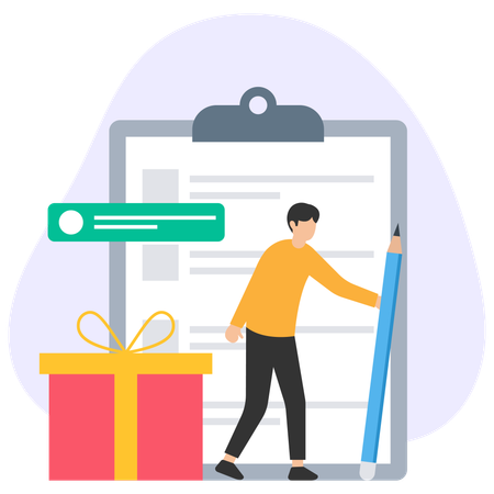 Geschäftsmann mit Checkliste  Illustration