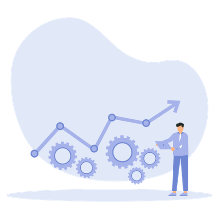 Geschäftsmann mit Effizienzsteigerung und Leistungssteigerung  Illustration