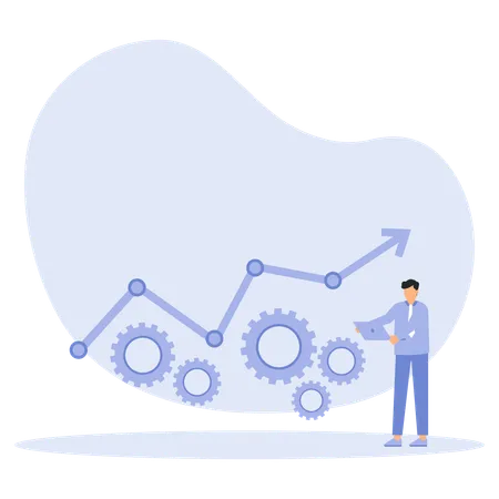 Geschäftsmann mit Effizienzsteigerung und Leistungssteigerung  Illustration