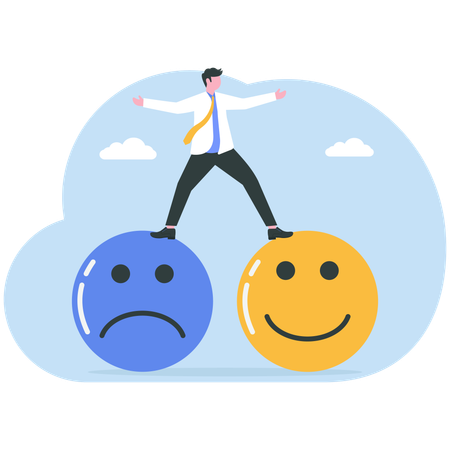 Geschäftsmann steht unter emotionalem Stress  Illustration
