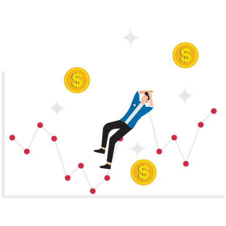 Geschäftsmann mit erfolgreicher Investition  Illustration