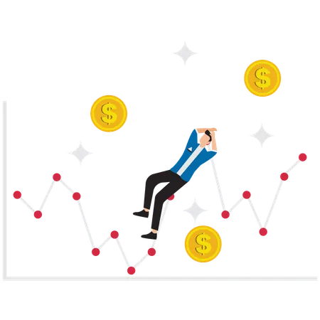 Geschäftsmann mit erfolgreicher Investition  Illustration