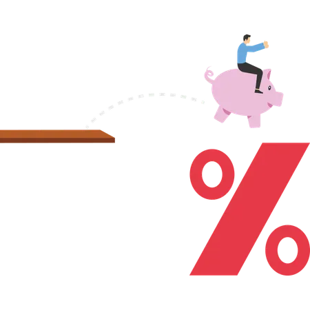 Geschäftsmann mit Gewinn aus Finanzinvestitionen  Illustration