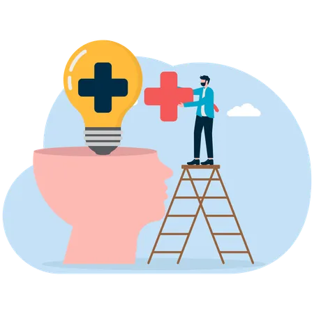 Ein Geschäftsmann mit guter psychischer Gesundheit wird sein Leben verbessern  Illustration