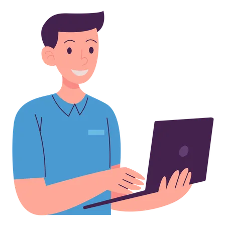 Geschäftsmann mit Laptop  Illustration