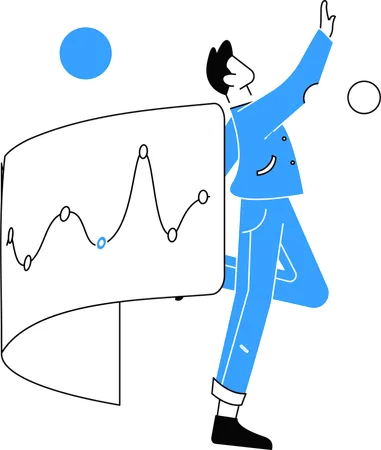 Geschäftsmann nutzt das Internet, um globale Daten zu sammeln  Illustration