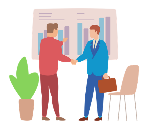 Geschäftsmann präsentiert Analysediagramm  Illustration