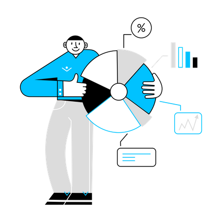 Geschäftsmann präsentiert Daten  Illustration