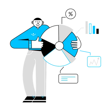 Geschäftsmann präsentiert Daten  Illustration