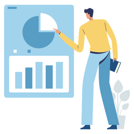 Geschäftsmann präsentiert Daten auf Konferenz  Illustration