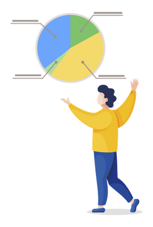 Geschäftsmann präsentiert Datenanalyse  Illustration