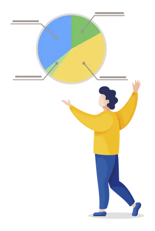 Geschäftsmann präsentiert Datenanalyse  Illustration