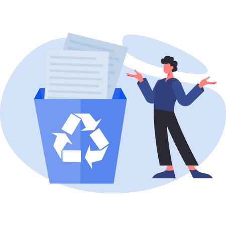 Geschäftsmann präsentiert Recycling-Dokument  Illustration