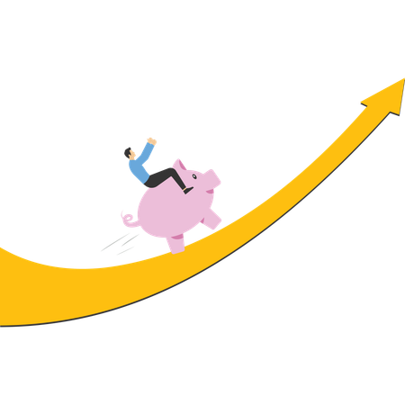 Geschäftsmann reitet Geschäftsgewinn  Illustration