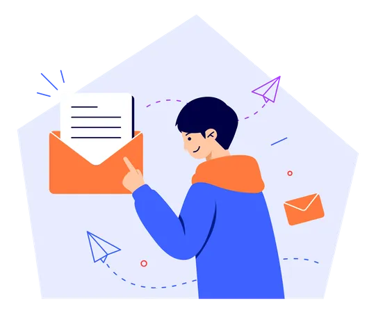 Geschäftsmann sendet Marketing-E-Mails  Illustration