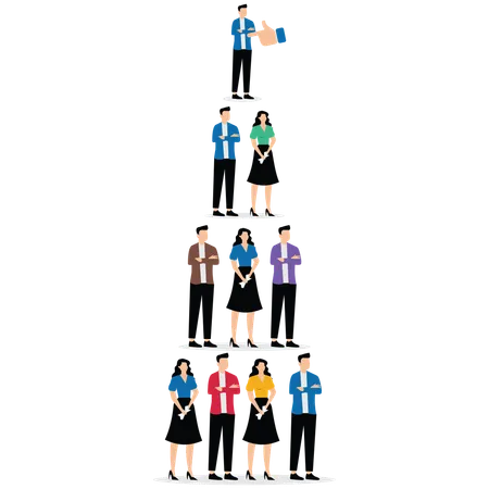 Geschäftsmann setzt CEO in Organigramm ein  Illustration