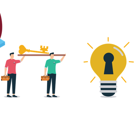 Geschäftsmann setzt Innovationen frei  Illustration