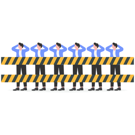 Geschäftsmann mit Geschäftsbeschränkung konfrontiert  Illustration