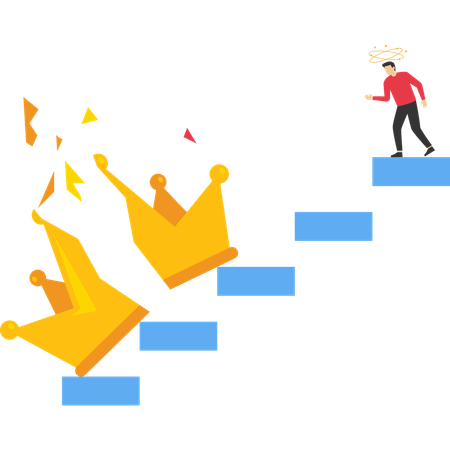 Geschäftsmann steht vor Verlust  Illustration