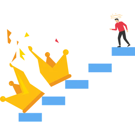 Geschäftsmann steht vor Verlust  Illustration