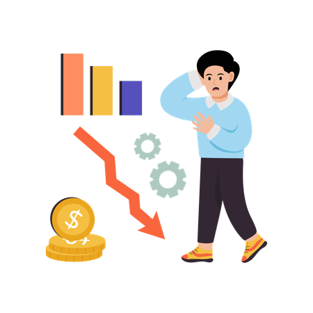 Geschäftsmann vor der Finanzkrise  Illustration