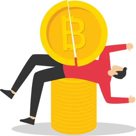 Geschäftsmann vor der Finanzkrise  Illustration